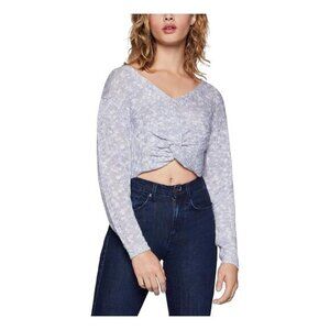 BCBGeneration Womens Blue Metallic Knit Shirt Pullover Sweater Top SZ S NWT